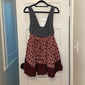 Lulus red white and blue boho dress